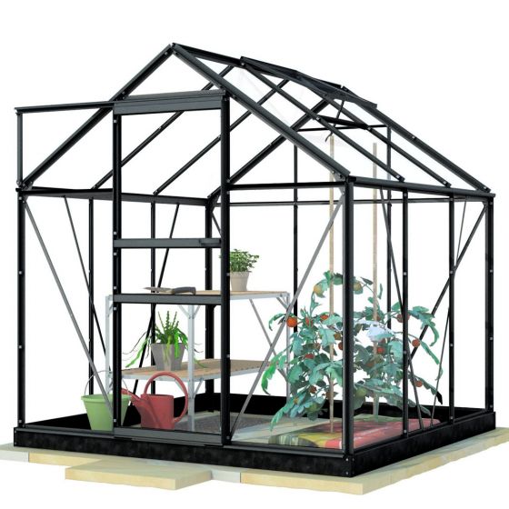 Lykke Växthus Glass 3,8m2 svart | Växthus