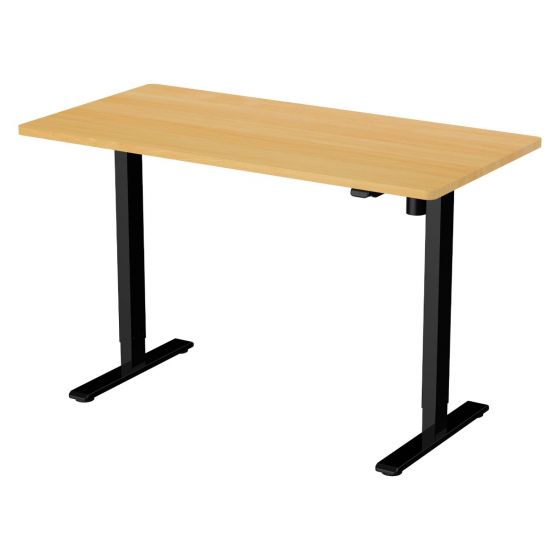 Lykke höj och sänkbart skrivbord M100, svart/ek, 120 x 60 cm