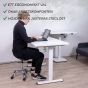 Lykke höj och sänkbart skrivbord M200, vit, 140 x 70cm