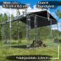 Trekker hundgård med tak, 4 x 4m