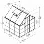 Palram-Canopia Växthus Hybrid, 3,4m², 6x6, silver