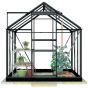Lykke Växthus Glass 3,8m2 svart | Växthus