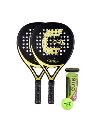 Core padelracket Carbon set, 2 racketar och bollar
