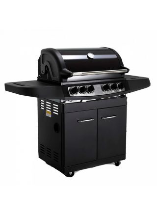 KOBE Gasolgrill STYLE PLATINUM,BLACK EDITION 4 brännare och sidobrännare,  145x61x116cm