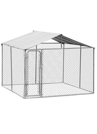 Trekker hundgård med tak, 6 x 3m