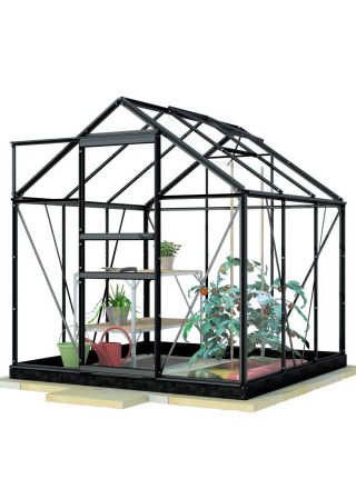 Lykke Växthus Glas 3,8m2, svart