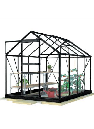 Lykke Växthus Glas 5m2, svart