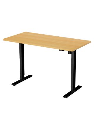 Lykke höj och sänkbart skrivbord M100, svart/ek, 120 x 60 cm