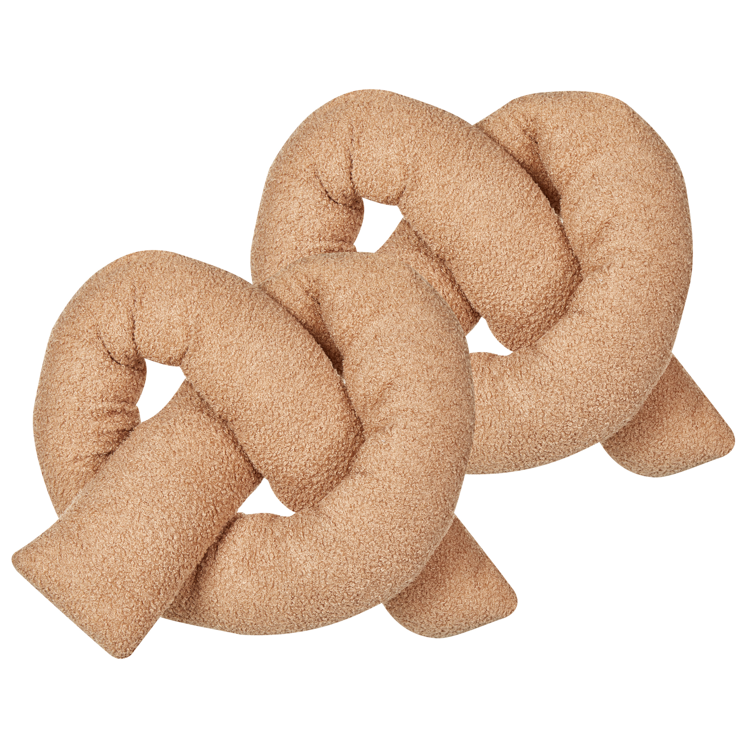 Set med 2 prydnadskuddar GLADIOLUS 172 x 14 cm Bouclé Ljusbrun Monokromt