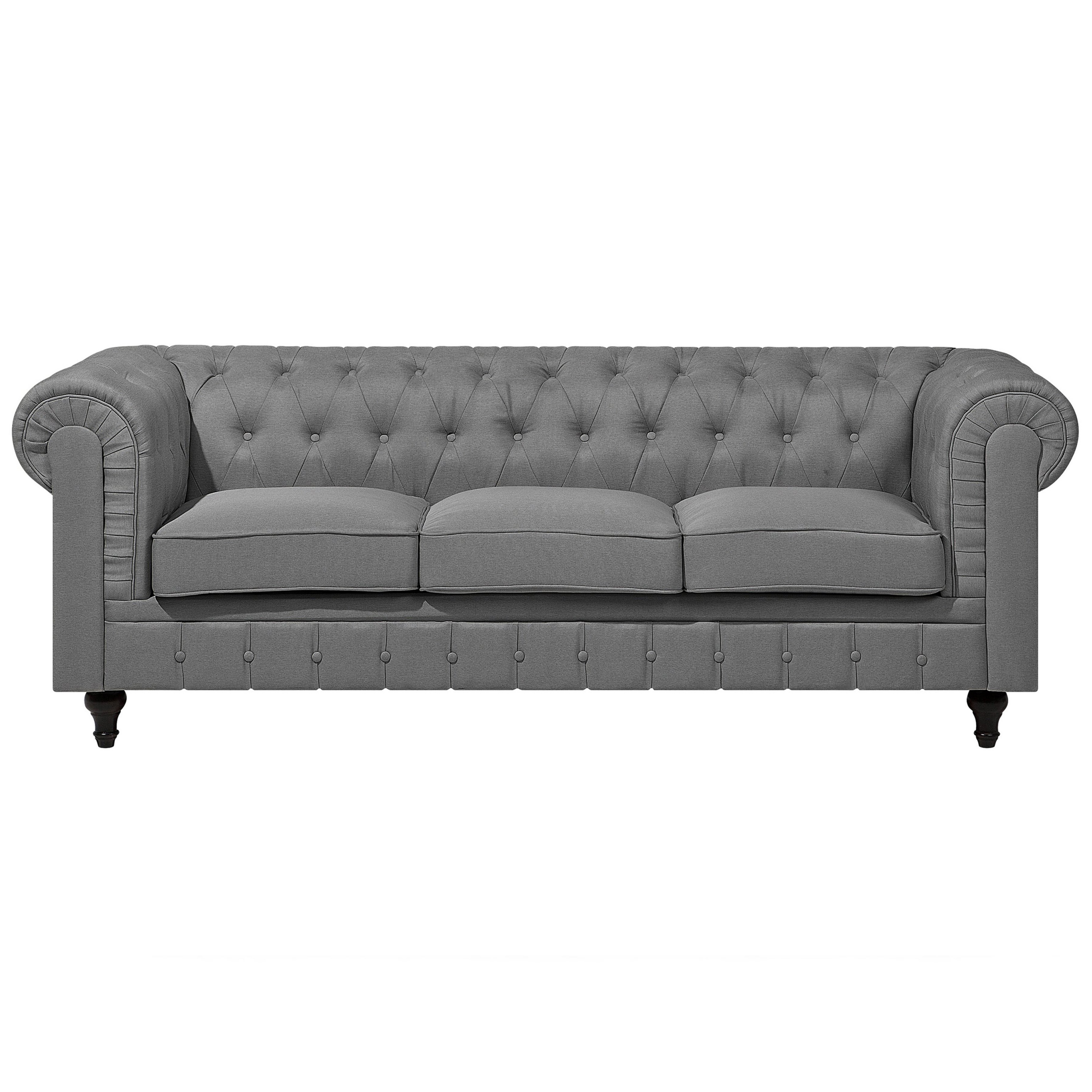 Soffa 3-sits CHESTERFIELD Ljusgrå