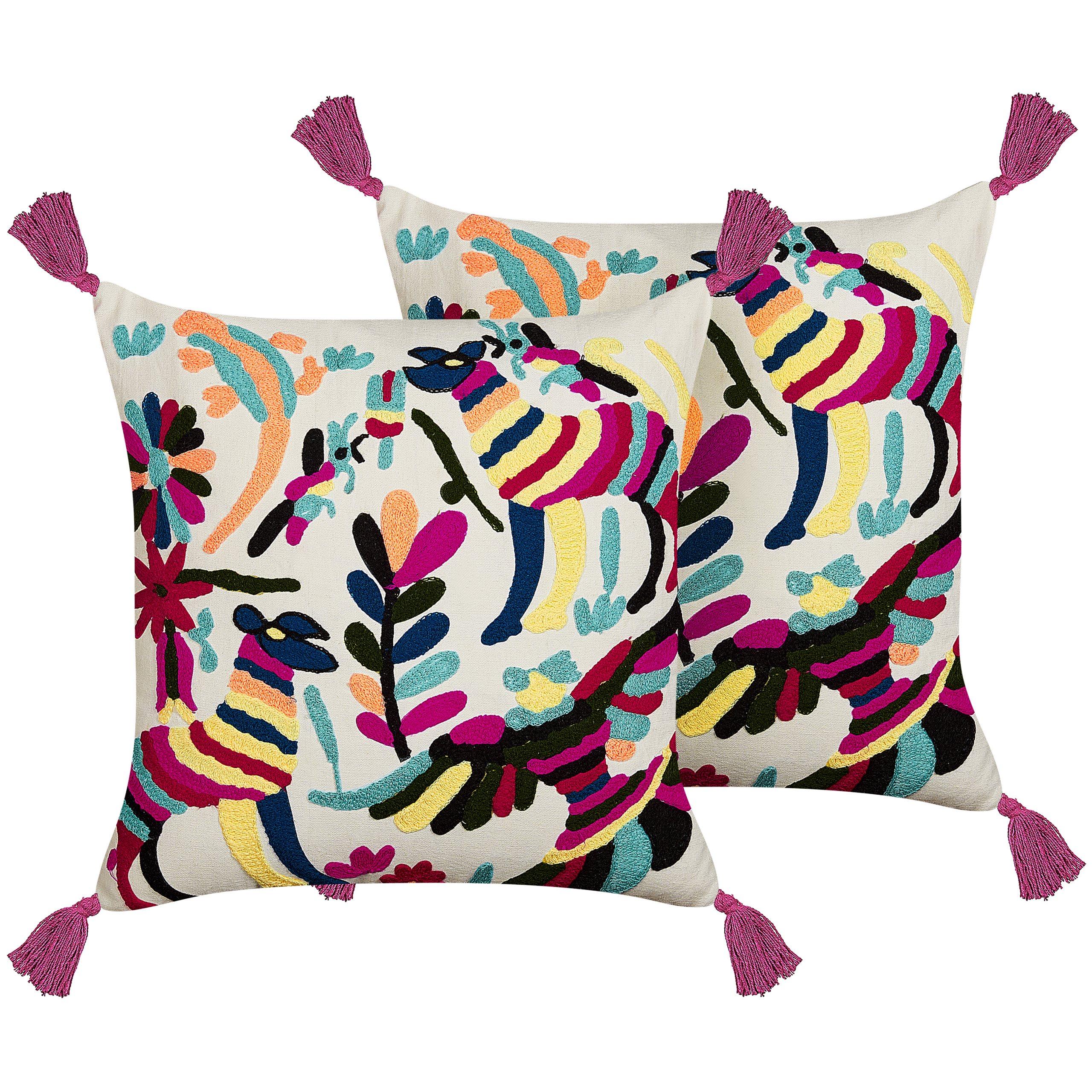 Set med 2 prydnadskuddar RAIGANJ 50 x 50 cm Bomull Flerfärgad Abstrakt tryck
