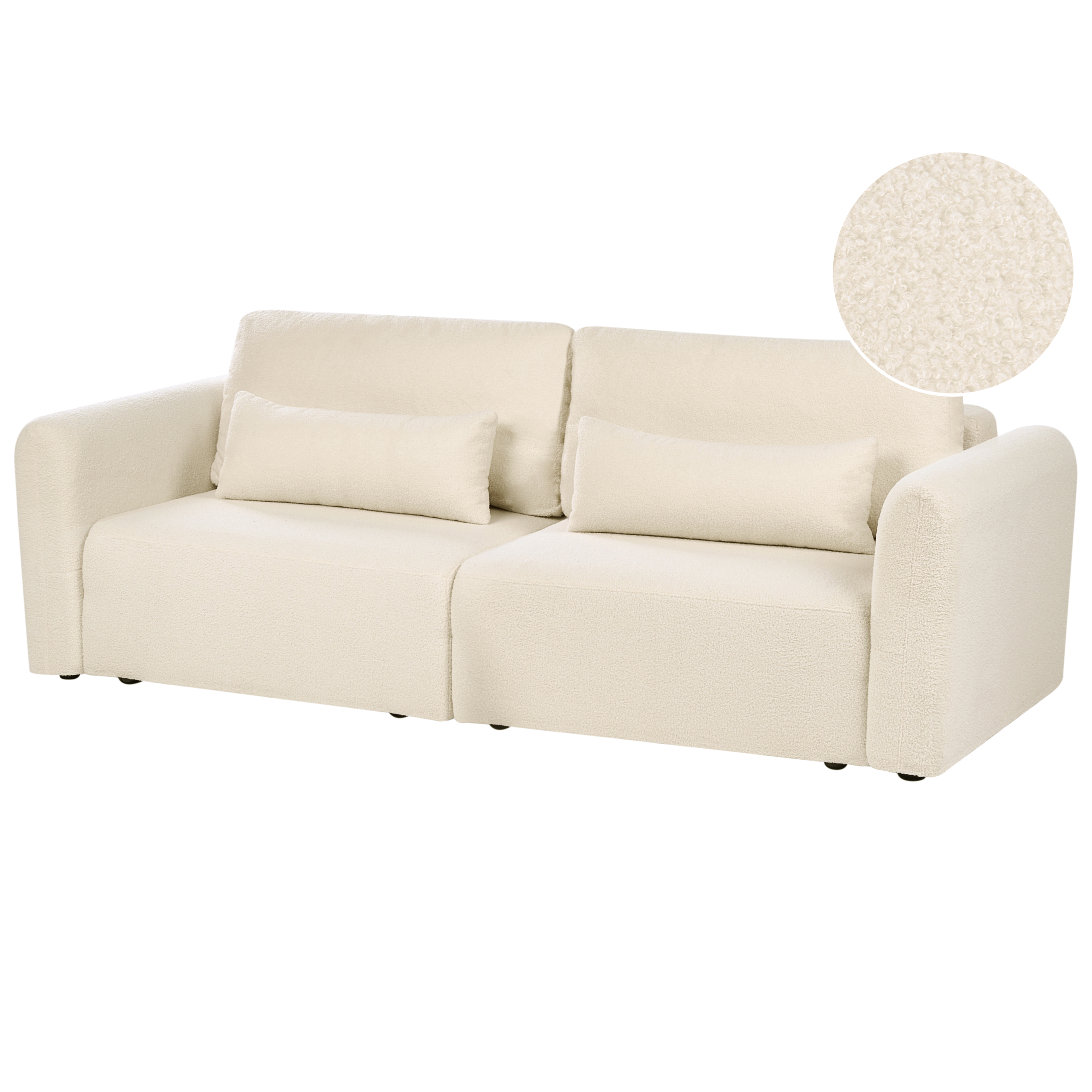 Bäddsoffa 3-sits VAXHOLM med förvaring Bouclé Off-White