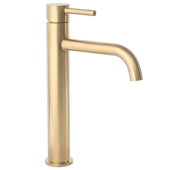 REA Tvättställsblandare LUGANO Hög Borstat Guld, 18x5x28cm