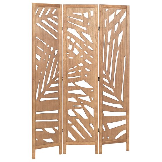 Rumsavdelare med 3 paneler VERNAGO 122 cm 170 cm Ljusbrun