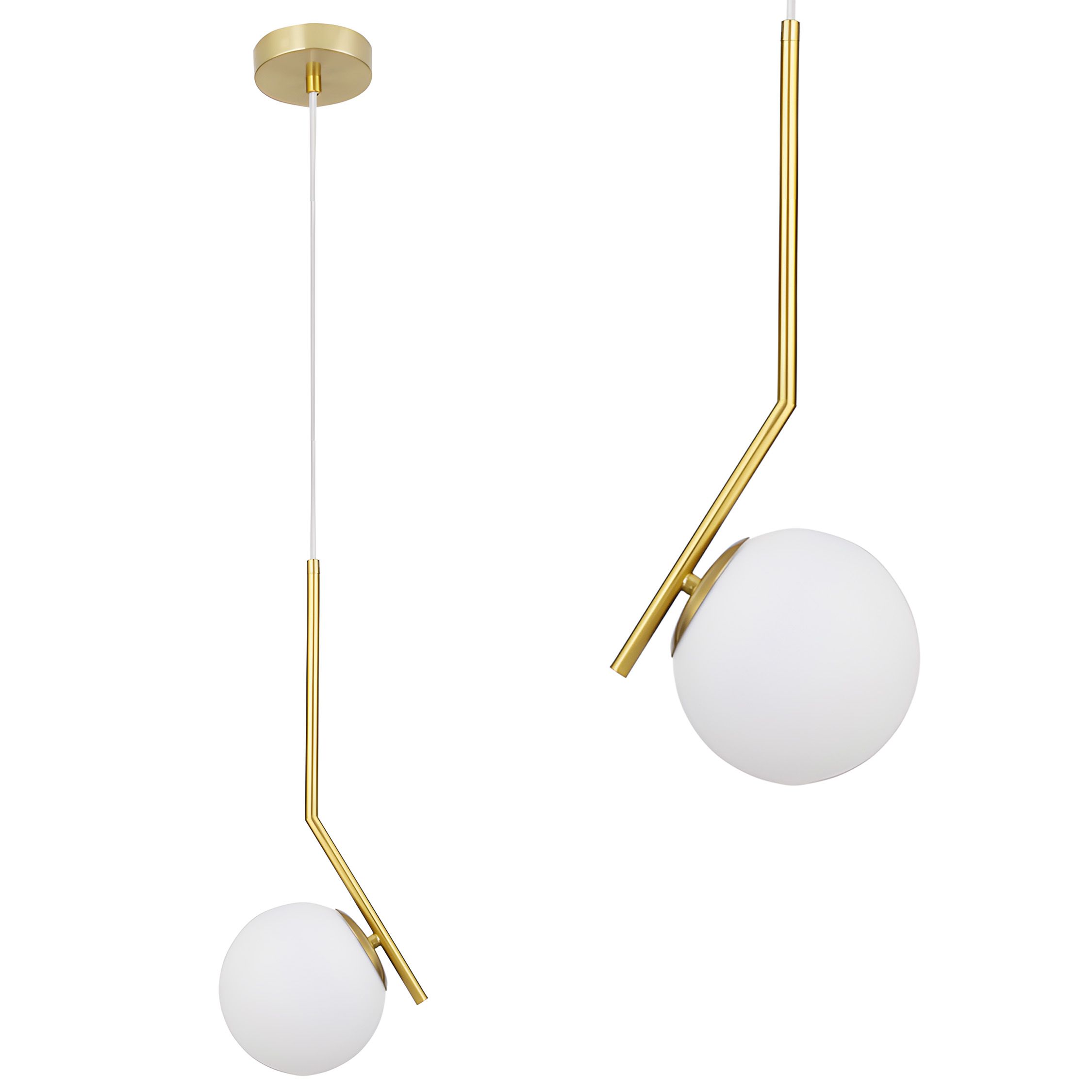 TOOLIGHT hängande taklampa G106-1W Guld/Vit 45x15x45cm