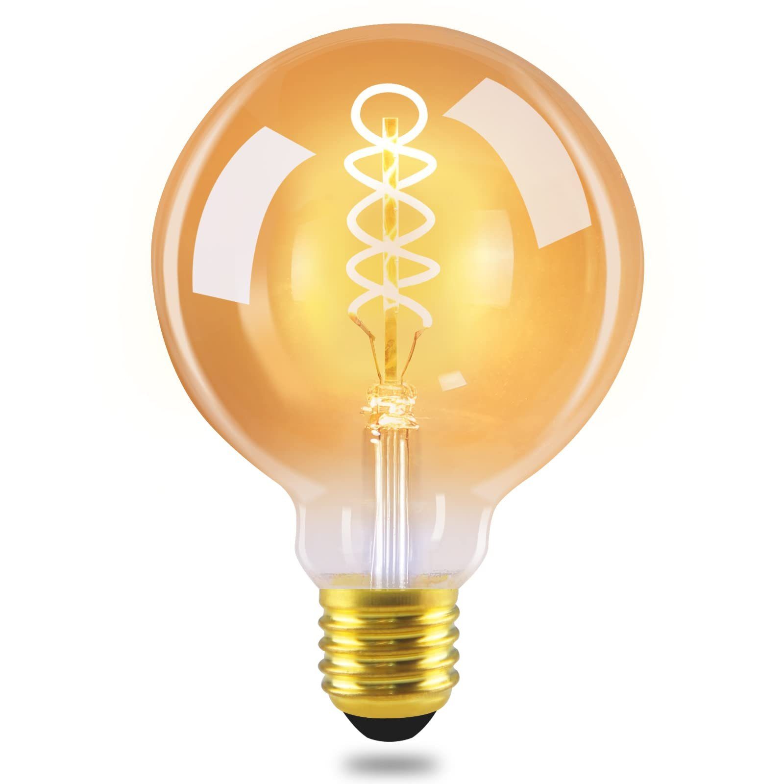 NETTLIFE 1-pack E27 LED-lampor G95 Vintage-lampa Varmvit 4W 2200K Edison Retro-glödlampa Lågenergilampa för hemmet