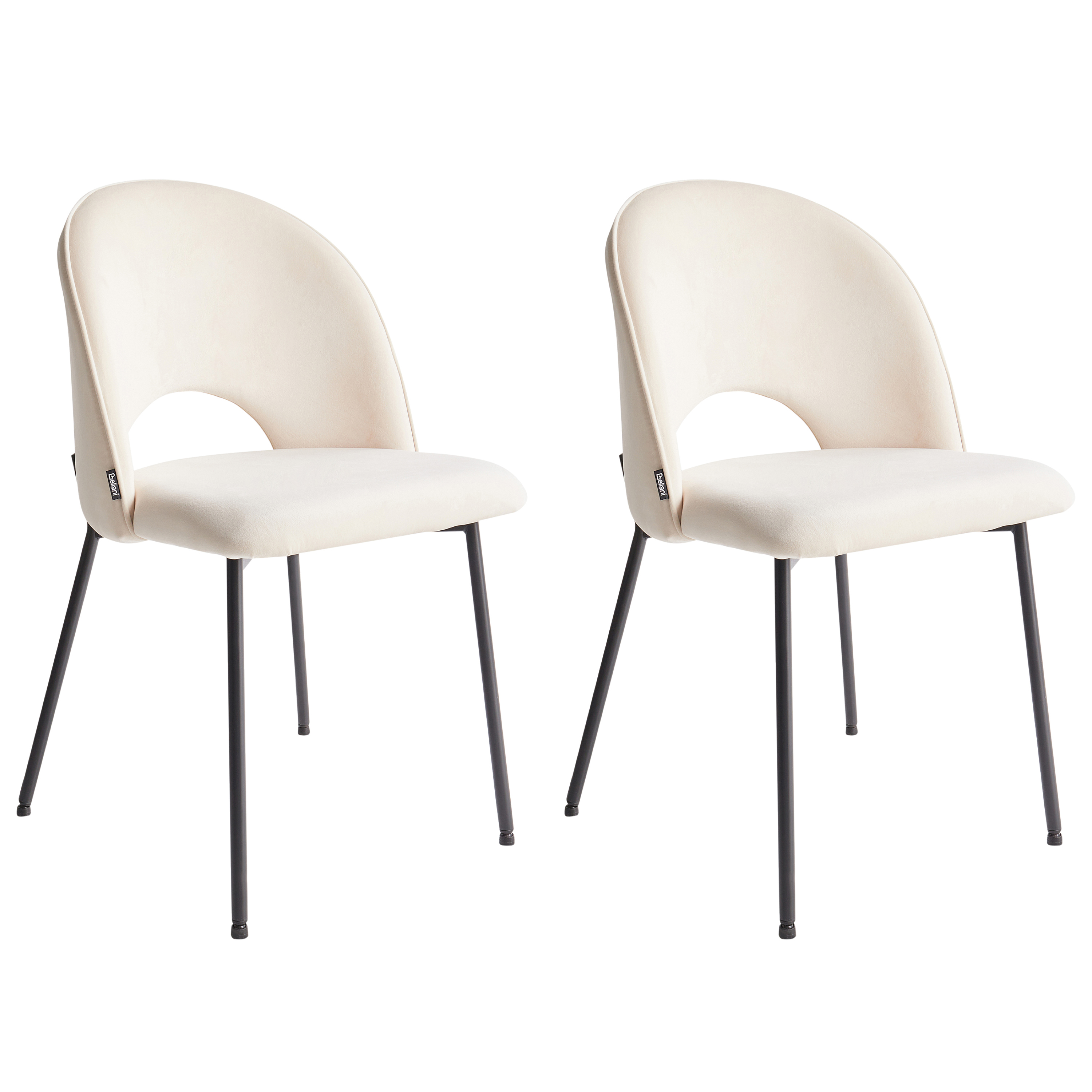 Set med 2 matstolar COVELO Sammet Ljusbeige