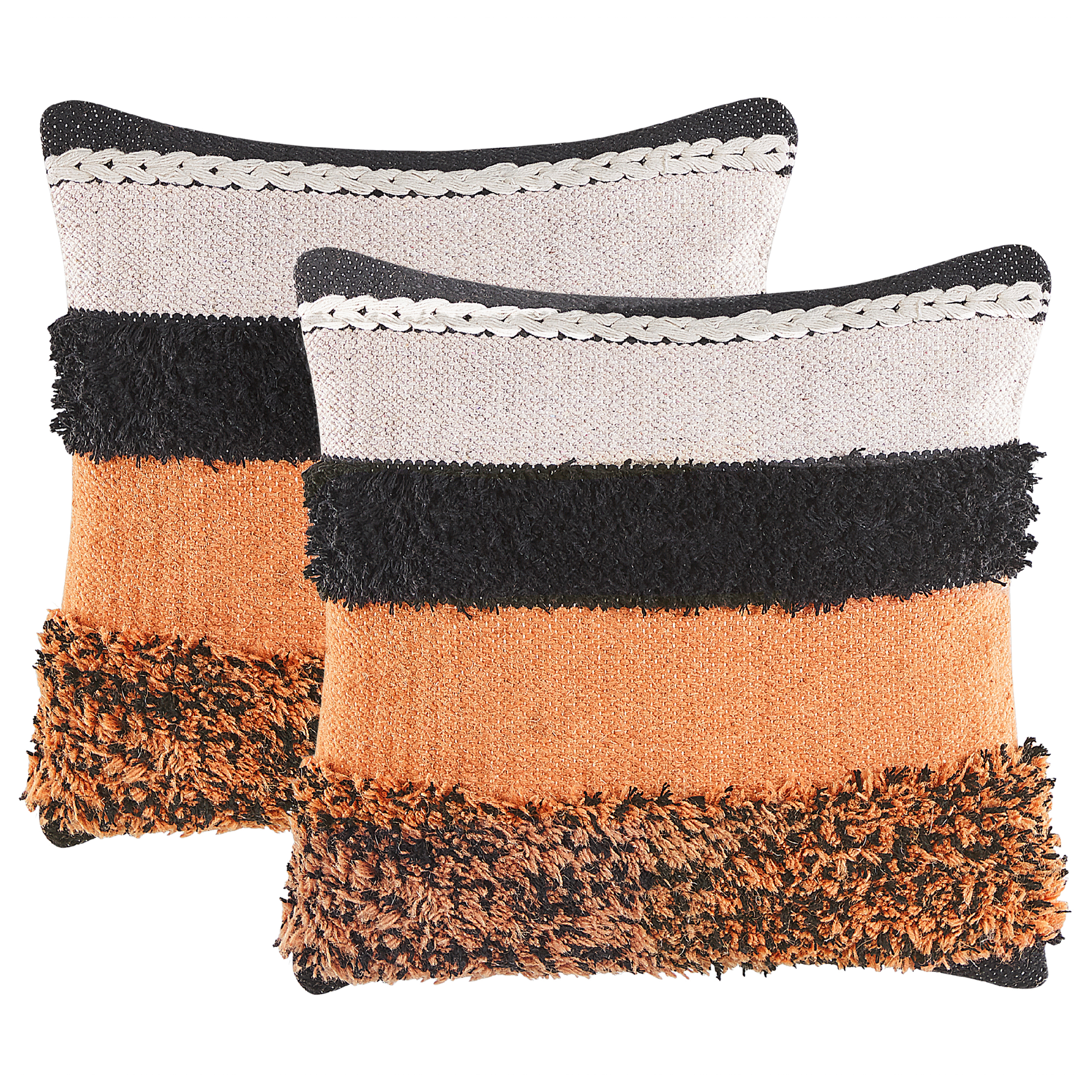 Set med 2 prydnadskuddar MIHALGAZI 45 x 45 cm Bomull Flerfärgad Randigt