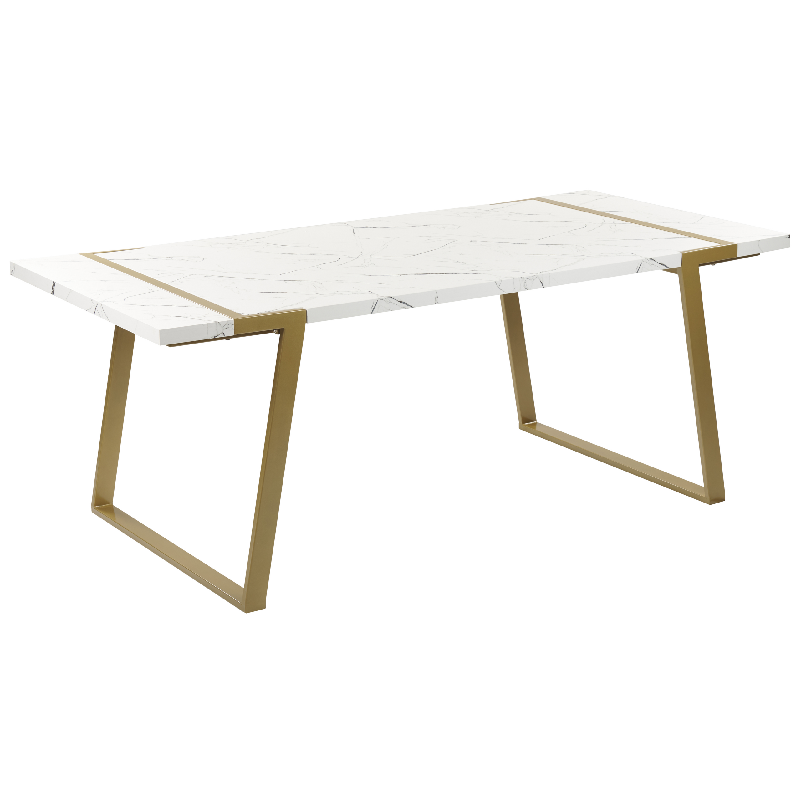 Matbord MARTYNIKA Vit marmor 200 cm 90 cm