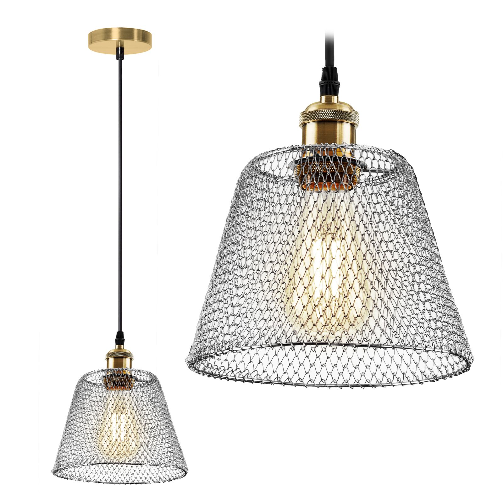 TOOLIGHT hängande taklampa APP946-1CP SET 20CM Krom 22x20,5x85cm