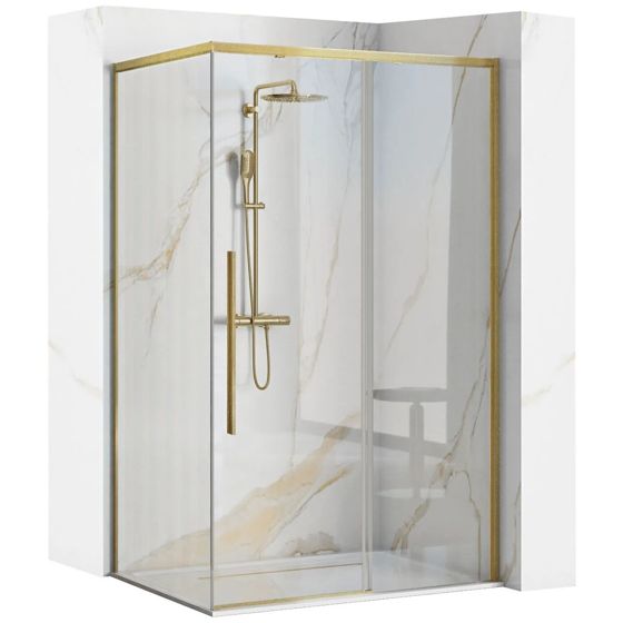 REA Duschkabin SOLAR 90X120 Borstat Guld, 118,5x89x195cm