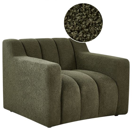 Fåtölj AGERUP Bouclé Mörkgrön