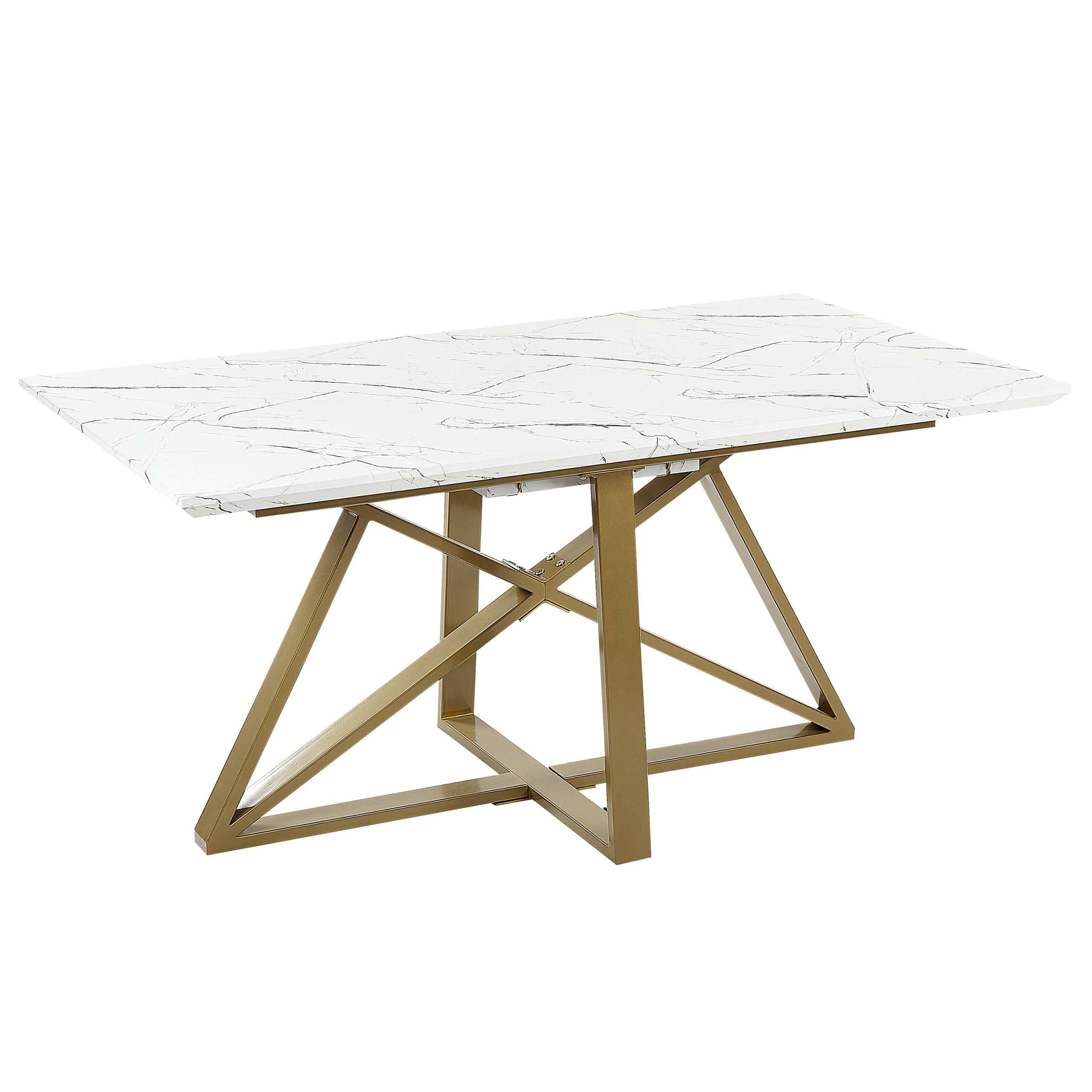 Förlängningsbart matbord MAXIMUS Vit marmor 160/200 cm 90 cm
