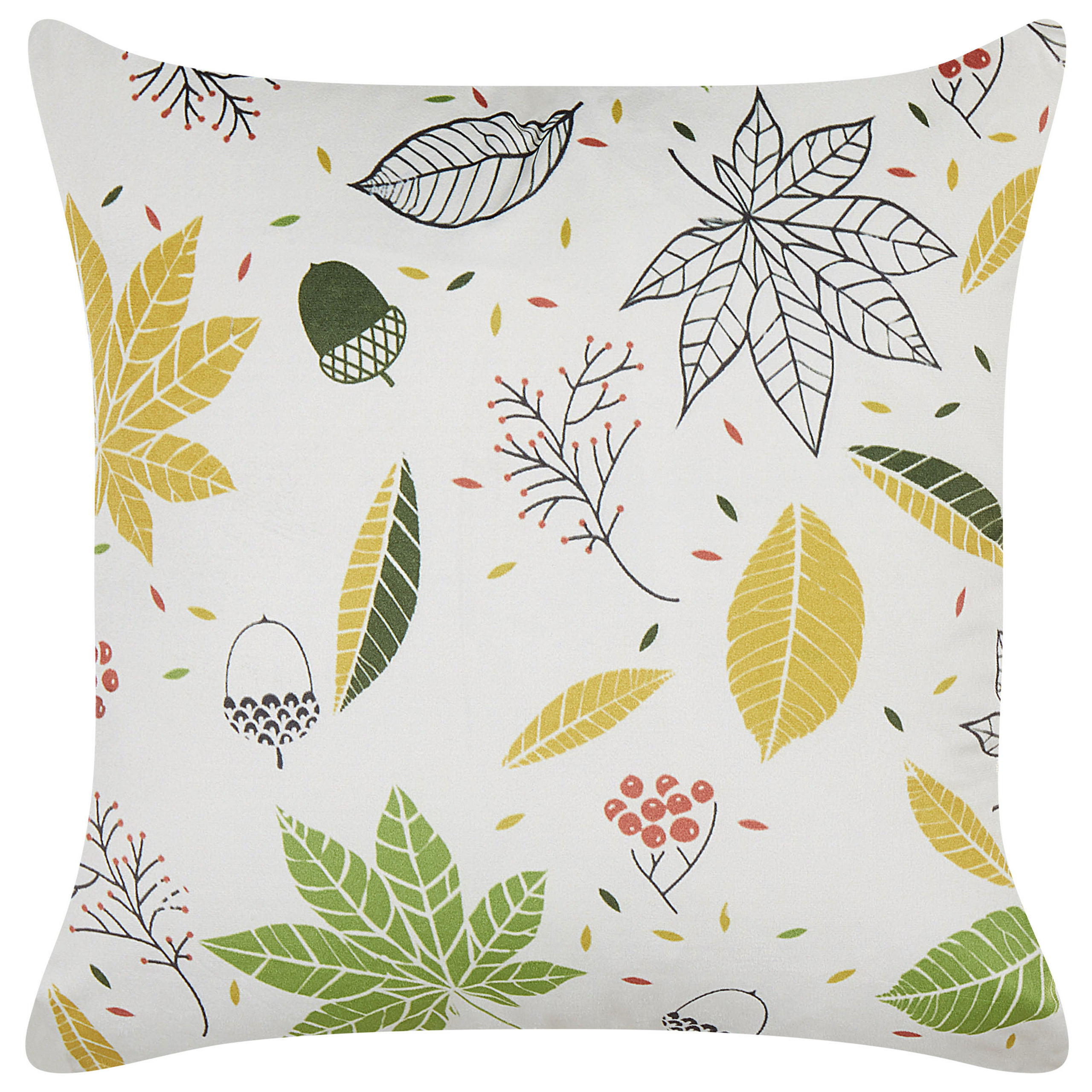 Prydnadskudde MULLEIN 45 x 45 cm Sammet Flerfärgad Växtmotiv