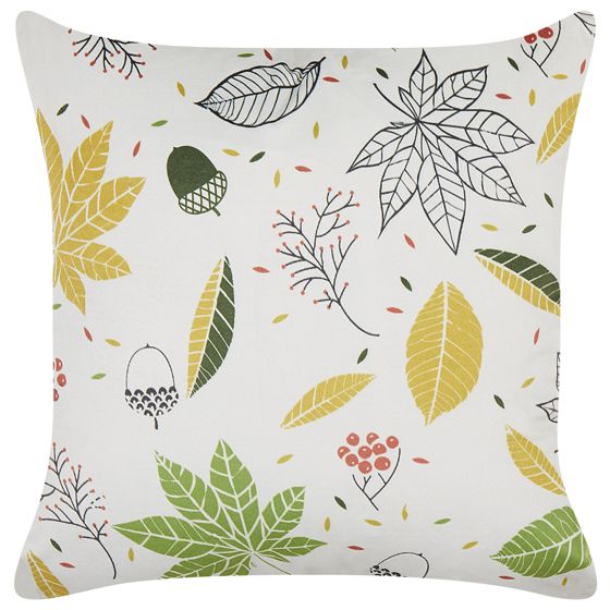 Prydnadskudde MULLEIN 45 x 45 cm Sammet Flerfärgad Växtmotiv