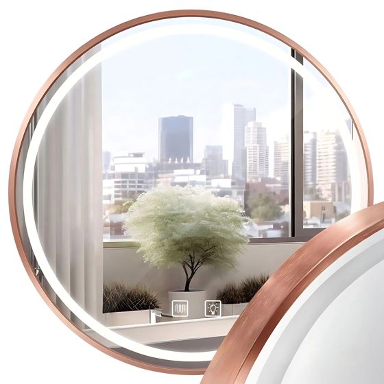 REA spegel LED P11395 MMJ 60cm Borstad koppar 60x60x60cm