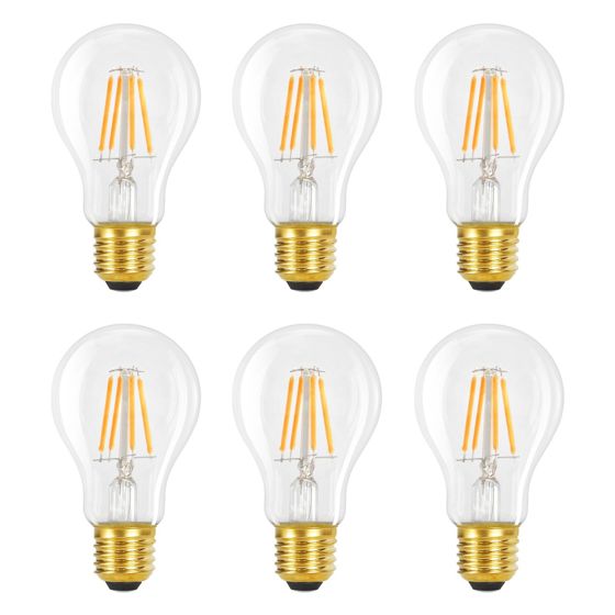 NETTLIFE LED-lampor 6 st E27 4W 2700K A60 Vintage Edison-lampor