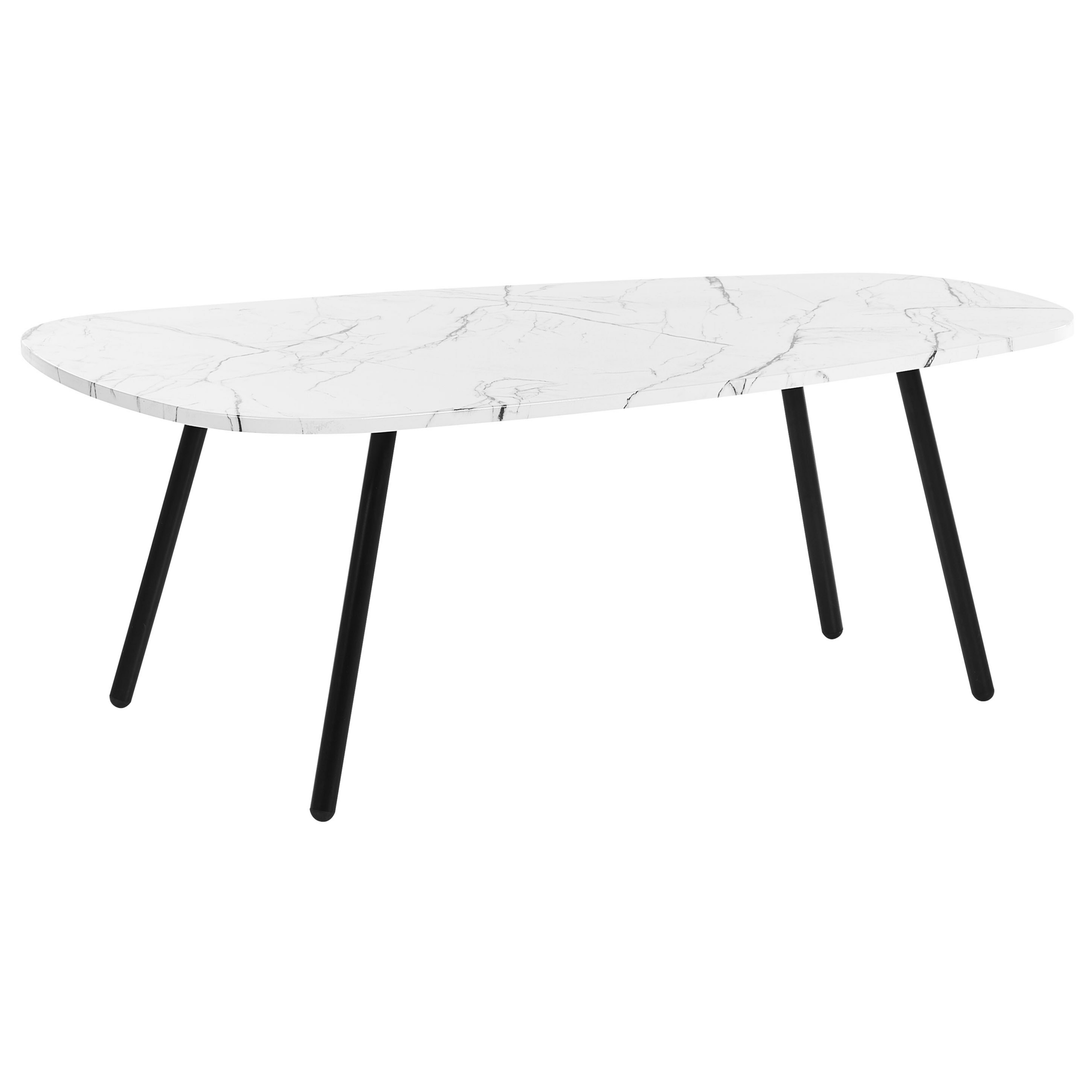 Soffbord BIDDLE Vit marmor