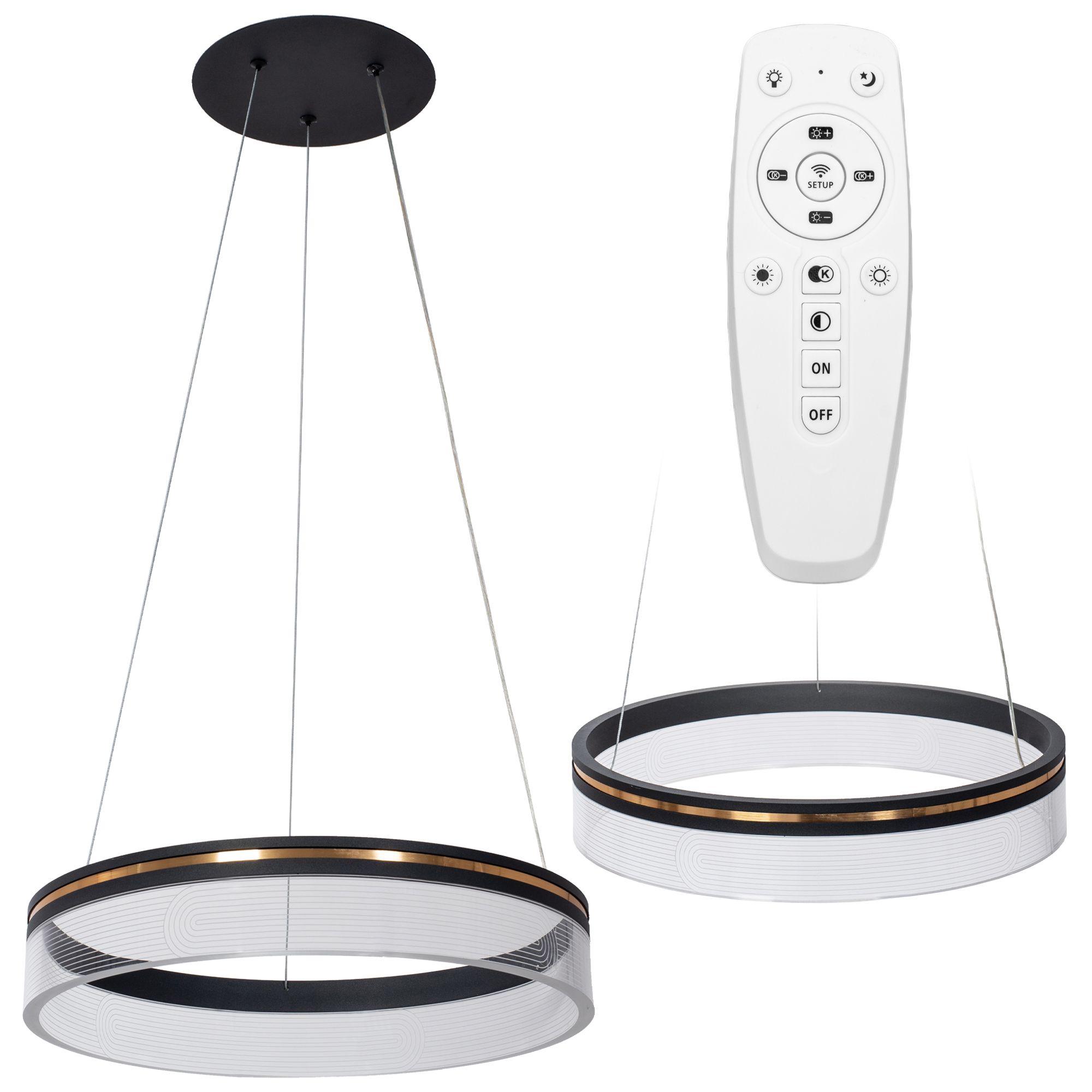 TOOLIGHT hängande taklampa APP1191-CP 40CM LED Svart 40x40x8cm