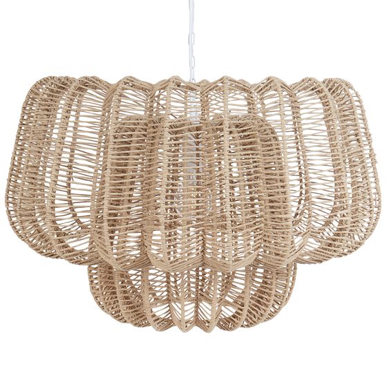 Pendellampa SAISI Pappersrep Beige