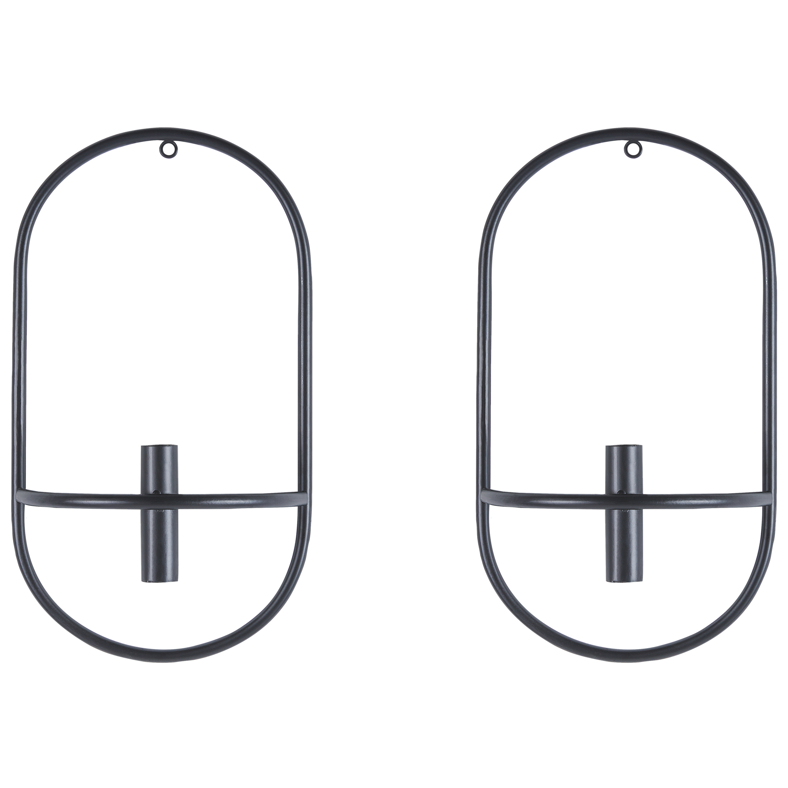 Set med 2 väggljusstakar CAVIANA 38 cm Metall Svart