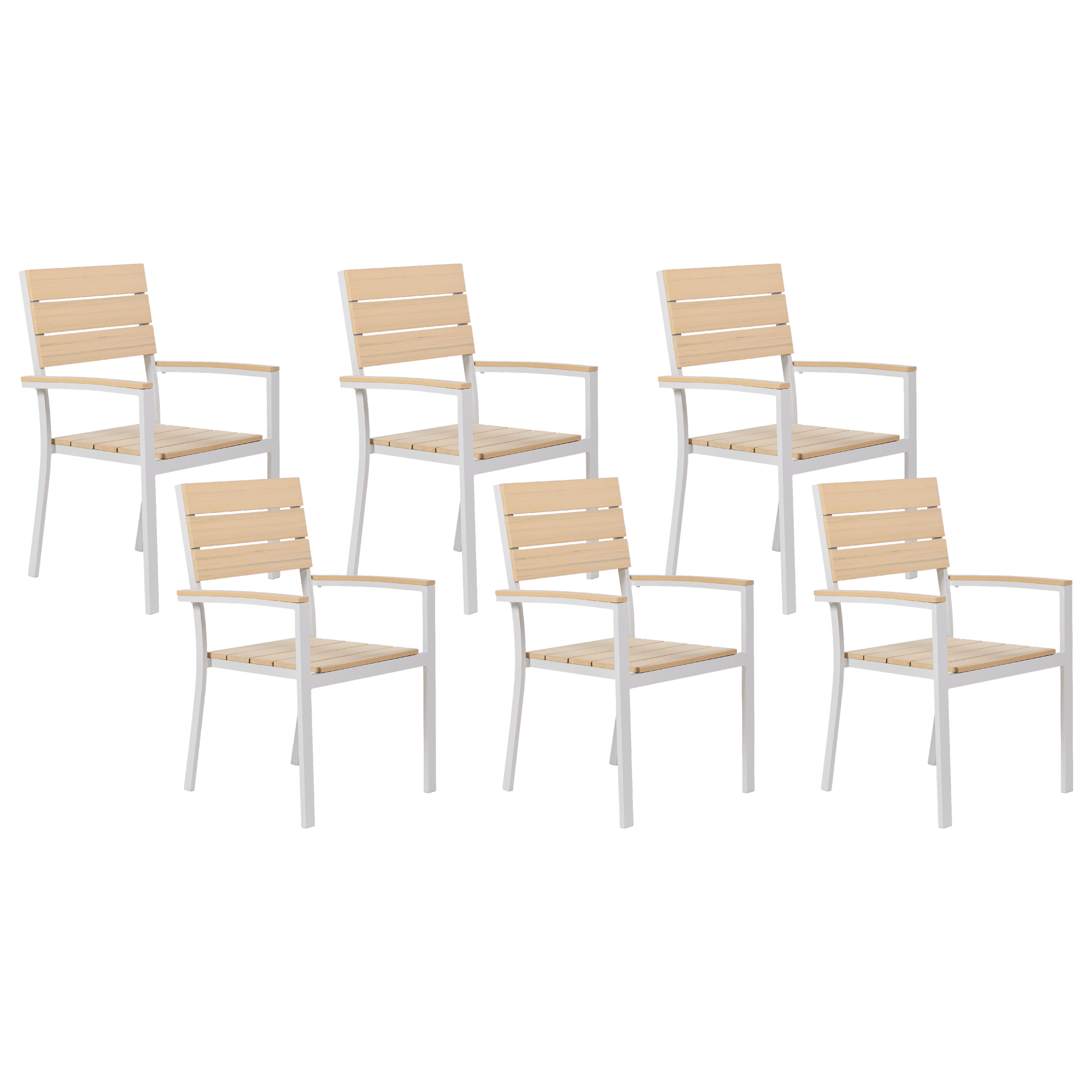 Set med 6 trädgårdsstolar COMO Beige