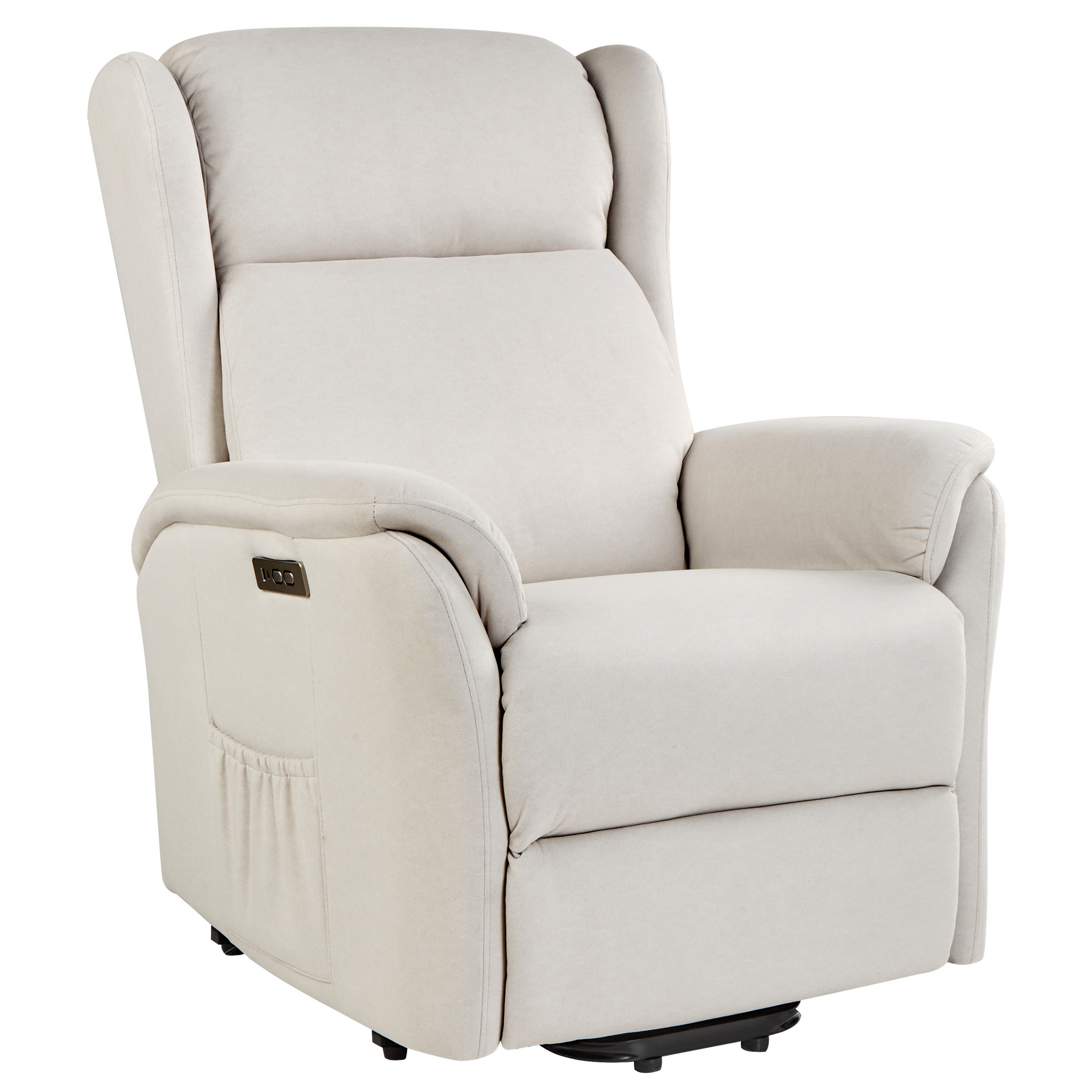 Elektrisk reclinerfåtölj ELEGY Inklusive fotstöd Sammet Ljusbeige