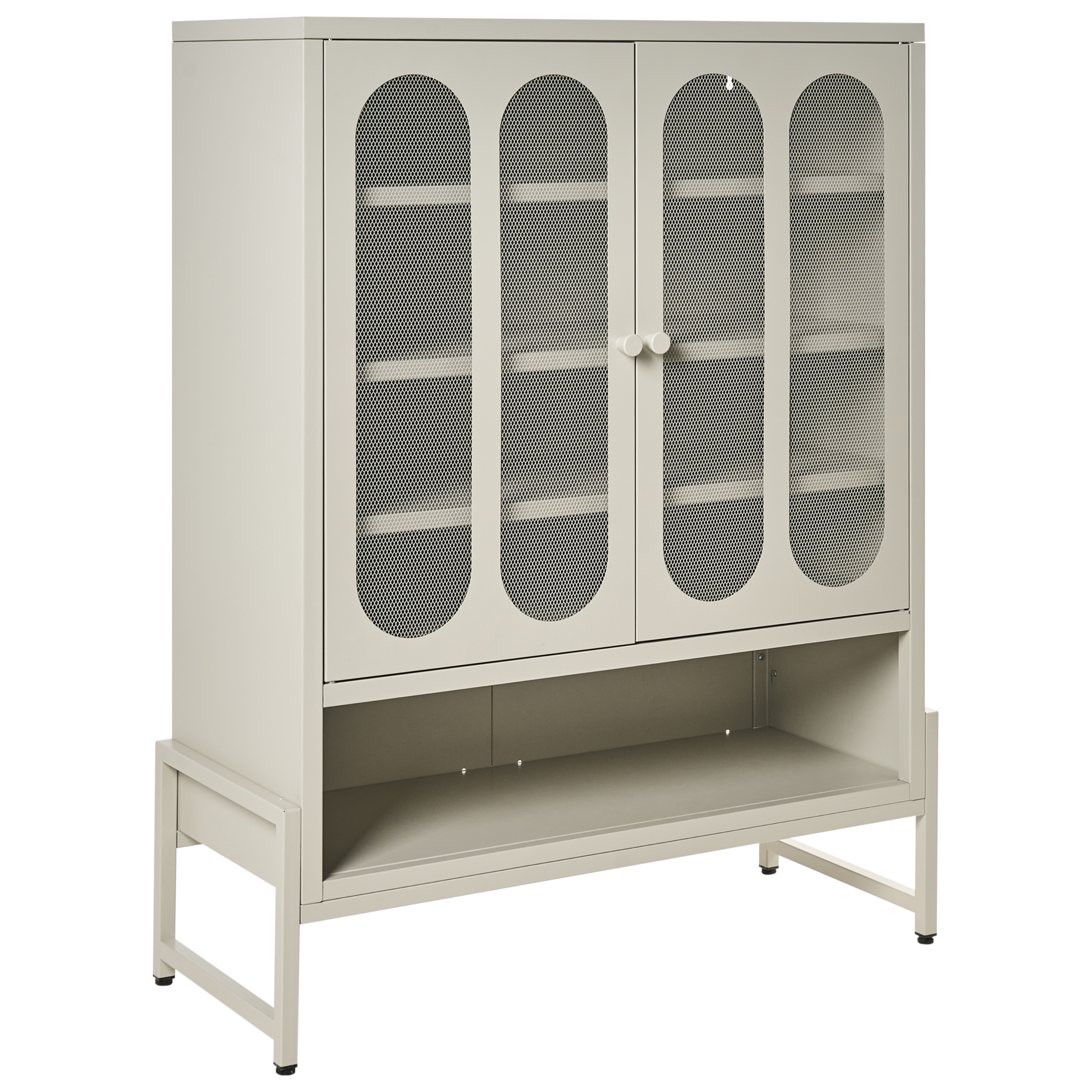Skänk med 2 dörrar SOLETTA Metall Ljusbeige
