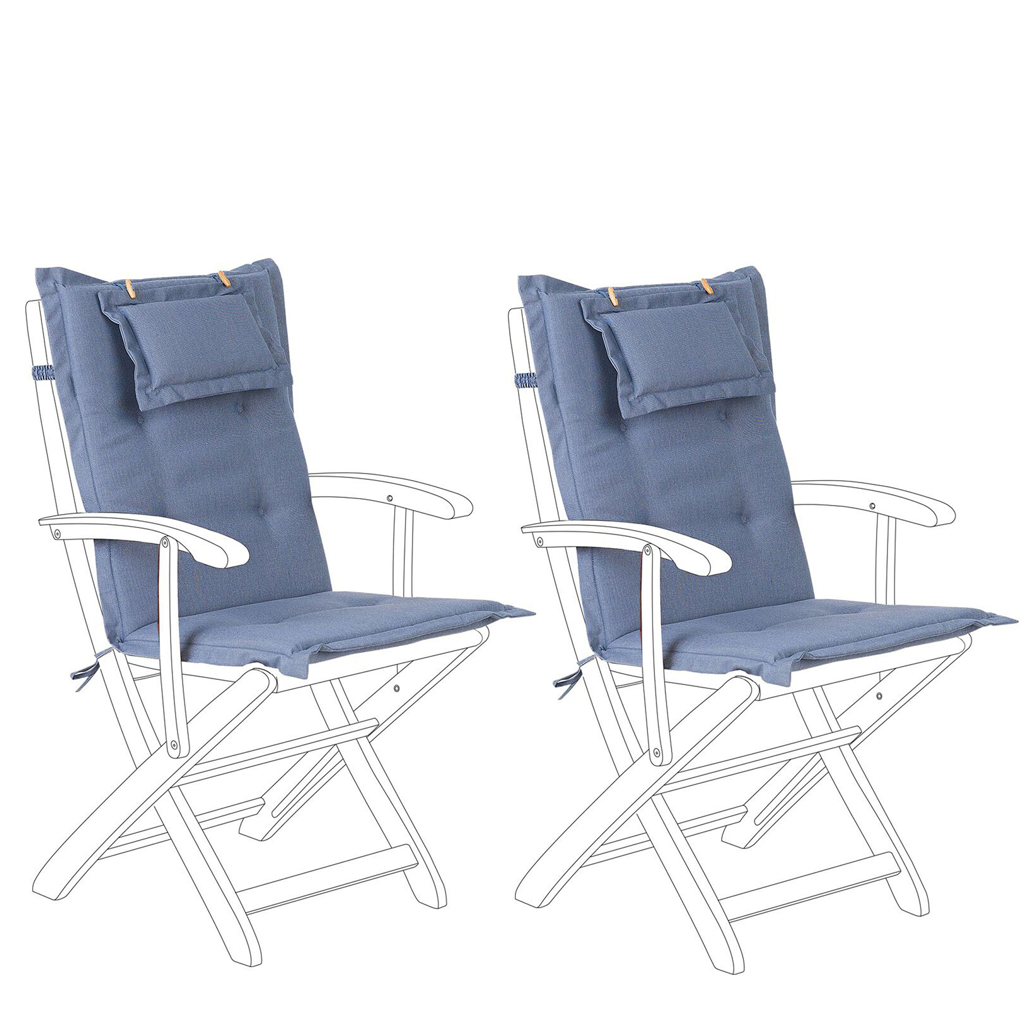 Set med 2 rygg-/sittdynor MAUI 40 x 54 cm Blå