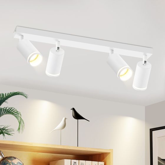 NETTLIFE Vit takspotlight modern taklampa med 4 ljuskällor GU10-spotlight justerbara metallspotlights för inomhusbruk