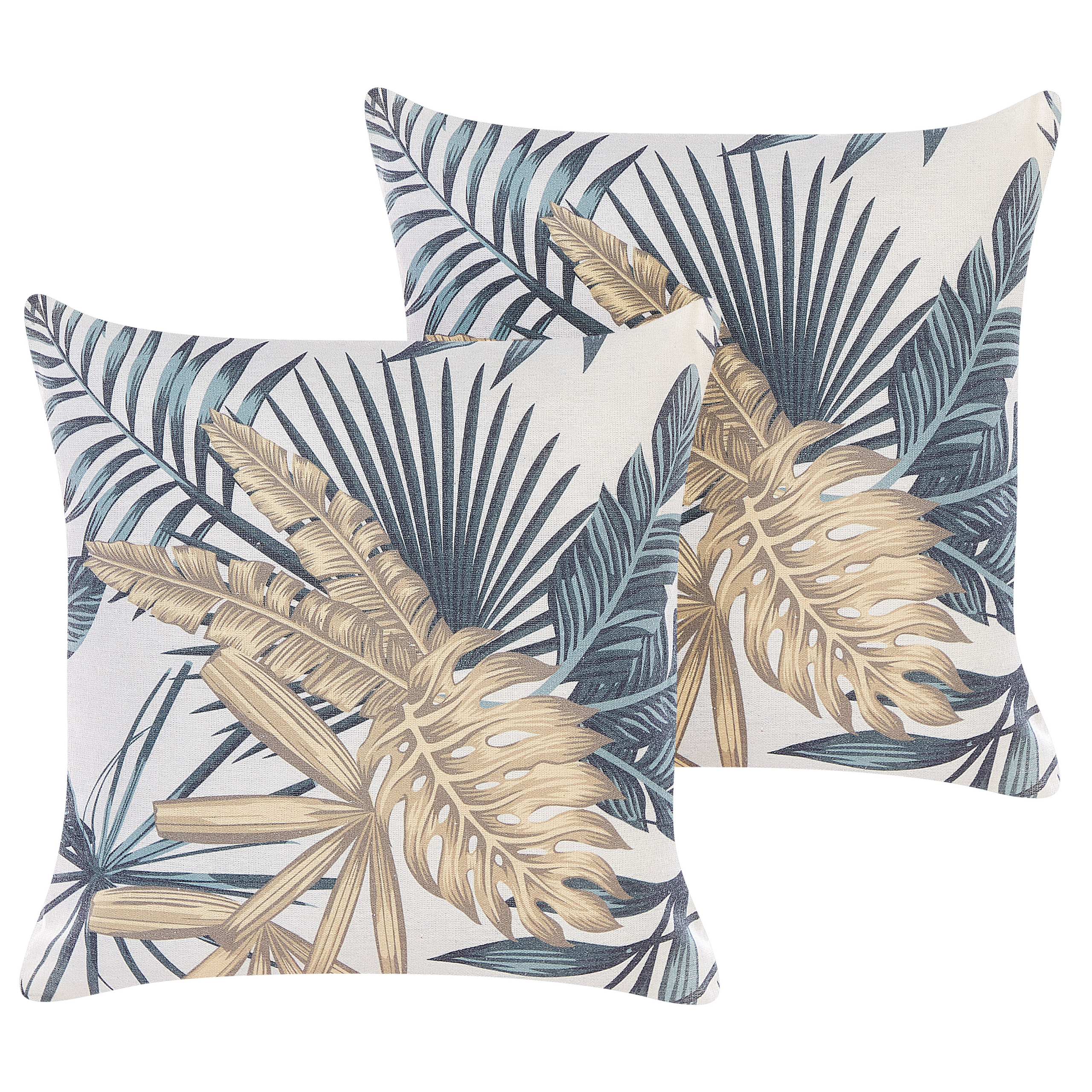 Set med 2 prydnadskuddar TAGETES 45 x 45 cm Flerfärgad Växtmotiv