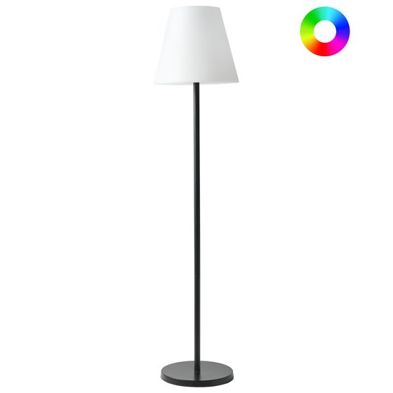 Solcellsdriven LED-golvlampa för utomhusbruk FONESCA med fjärrkontroll Vit