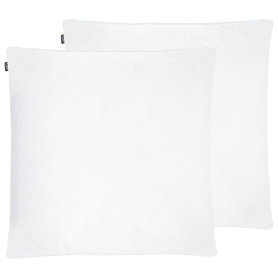 Set med 2 sovkuddar FELDBERG Hög 80 x 80 cm Ankfjädrar och dun Vit