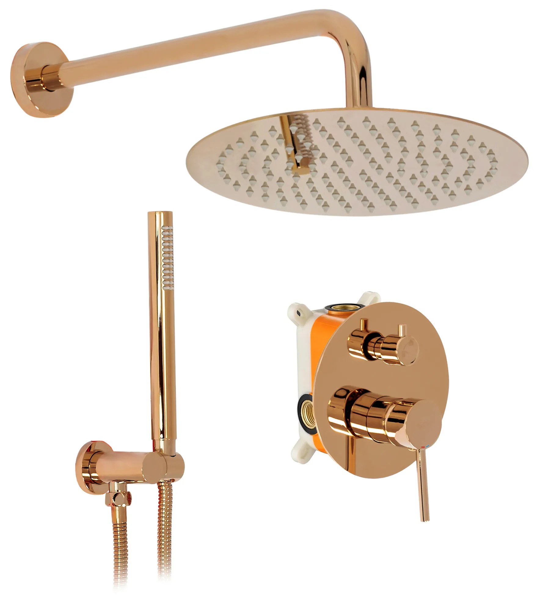 REA Inbyggt Duschset LUNGO Koppar, 36x25x21cm