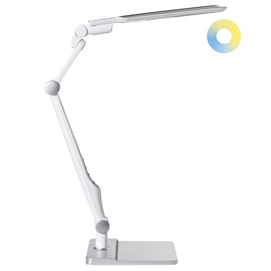LED-skrivbordslampa PEGASI med dimmer Silver