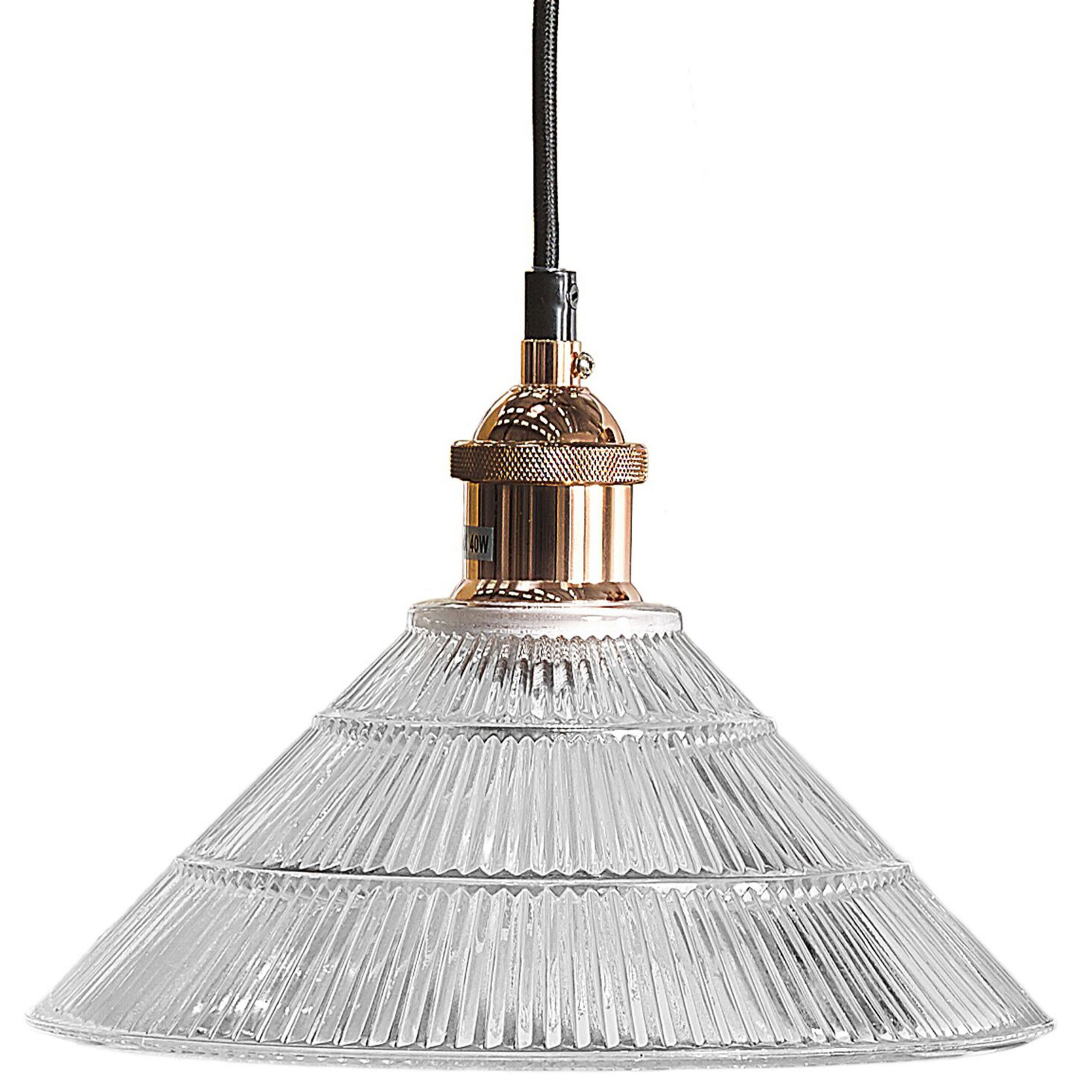 Pendellampa CURONE Glas Koppar