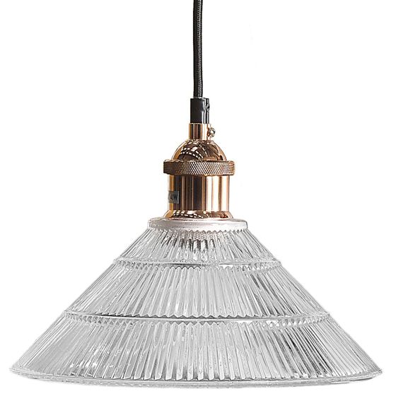 Pendellampa CURONE Glas Koppar