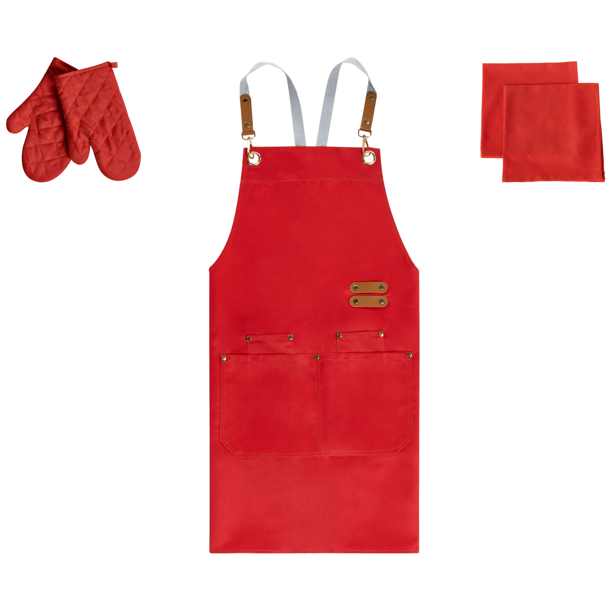 Set med kökstextilier BRASSICA Röd