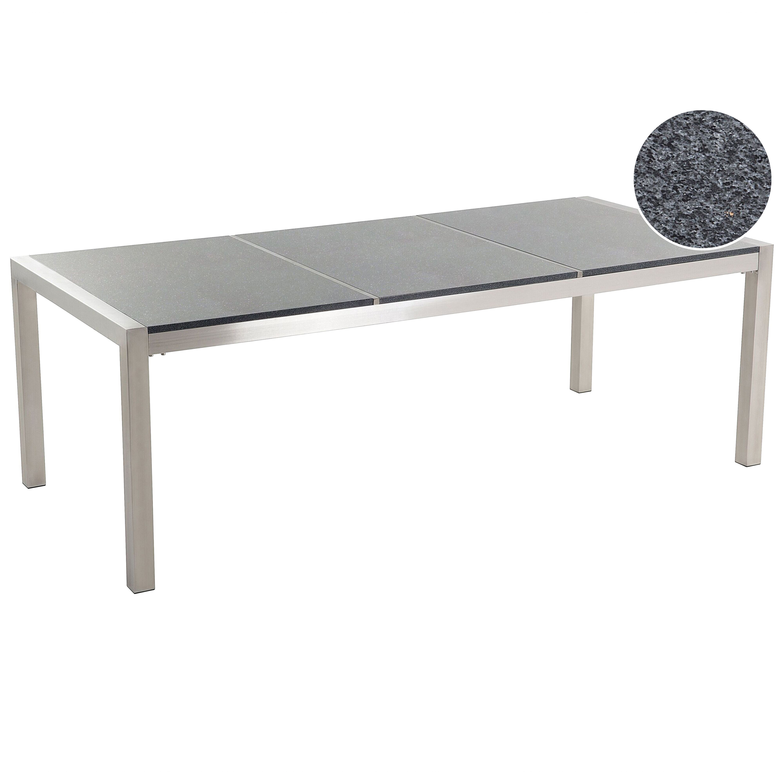 Trädgårdsmatbord GROSSETO 220 cm 100 cm Granit Polerad Grå