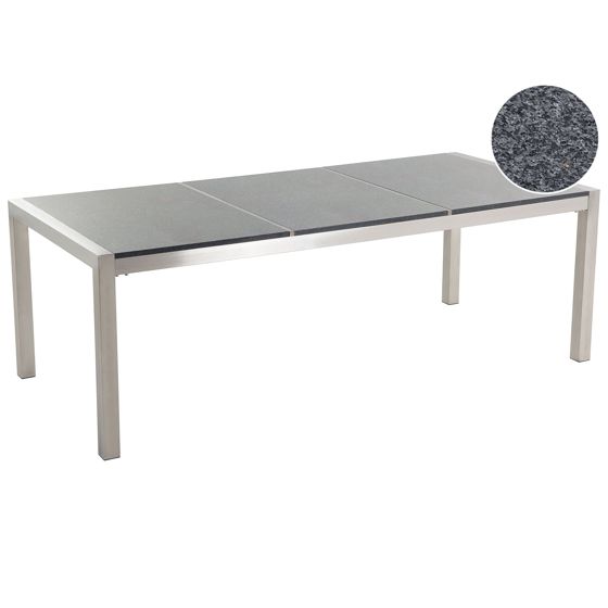 Trädgårdsmatbord GROSSETO 220 cm 100 cm Granit Polerad Grå